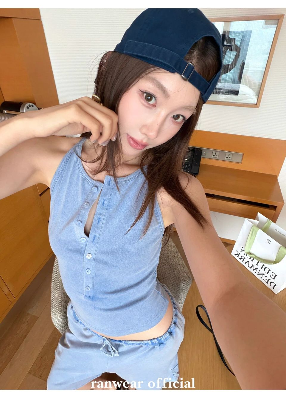 워시드 원숄더탑 백스트랩 버뮤다팬츠 (개별선택) 상세 이미지 11