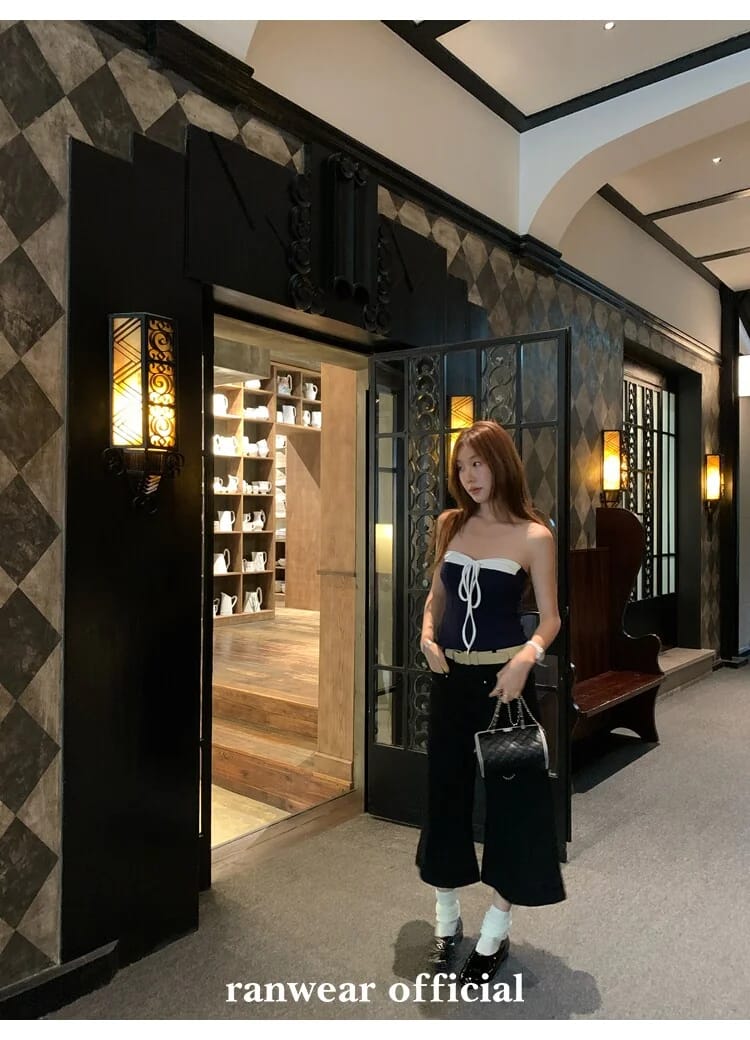 블랙 포켓 앵클 플레어 팬츠 상세 이미지 75