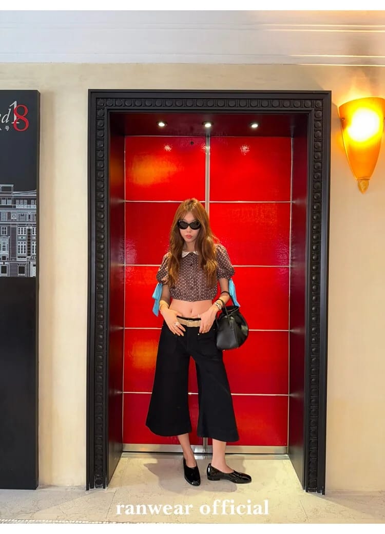 블랙 포켓 앵클 플레어 팬츠 상세 이미지 96