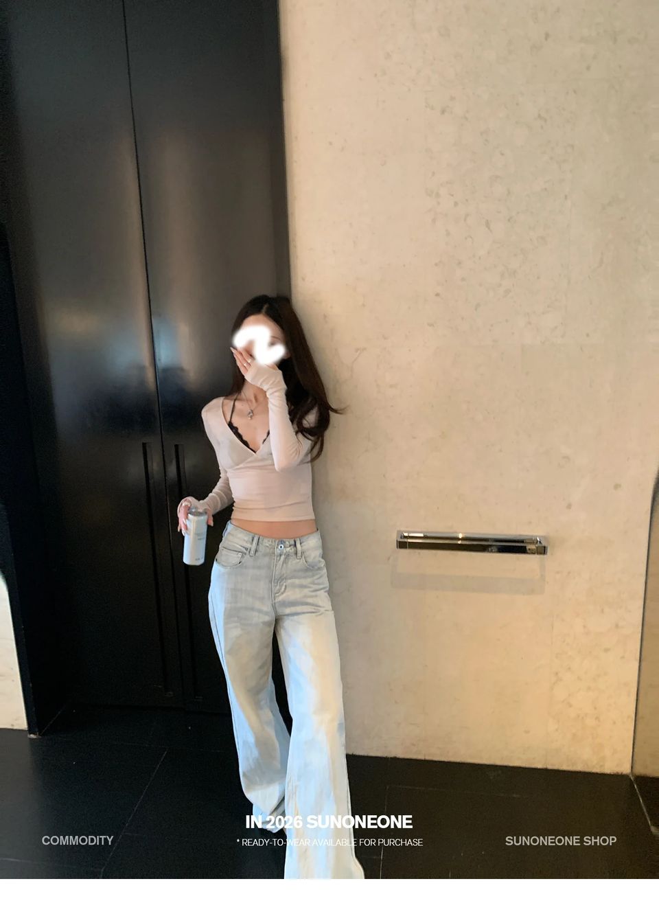 코튼 골지 워머 브이넥 탑 상세 이미지 28