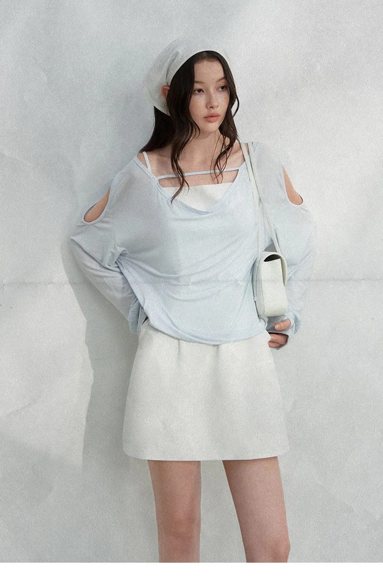 스퀘어넥 백리스 스트랩 미니원피스 상세 이미지 18