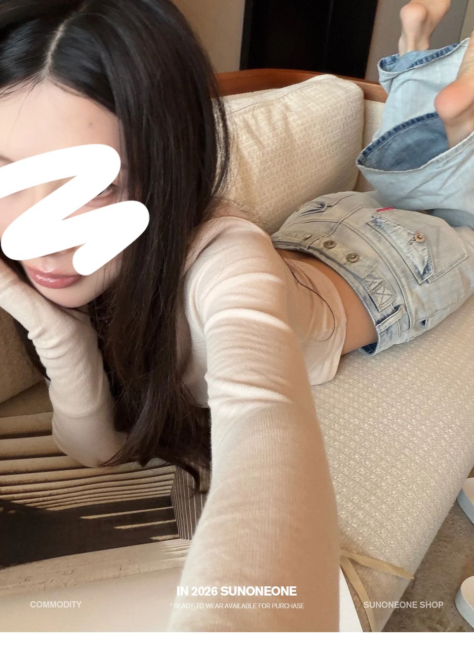 코튼 골지 워머 브이넥 탑 상세 이미지 25