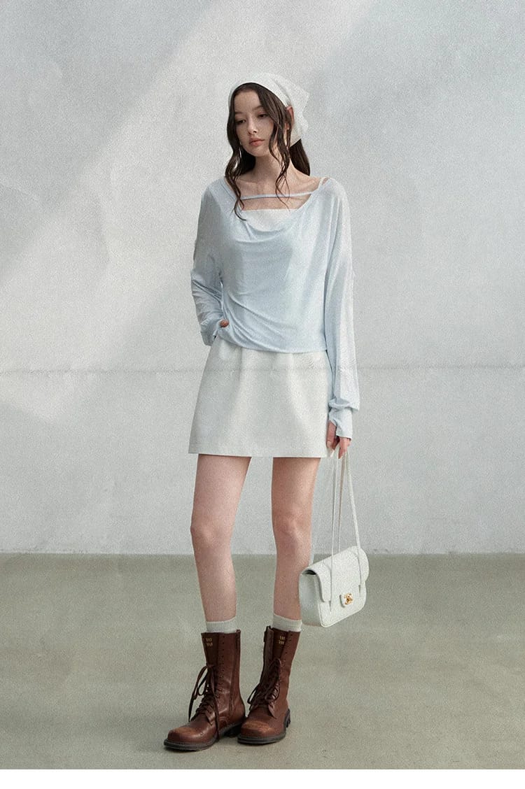 스퀘어넥 백리스 스트랩 미니원피스 상세 이미지 15