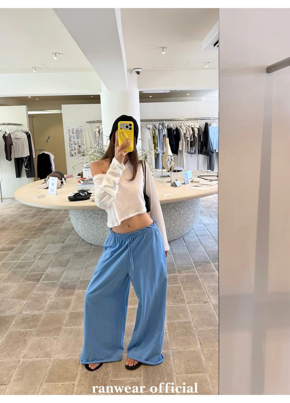 백레터링 러플 밴딩 롱 이지팬츠 상세 이미지 11