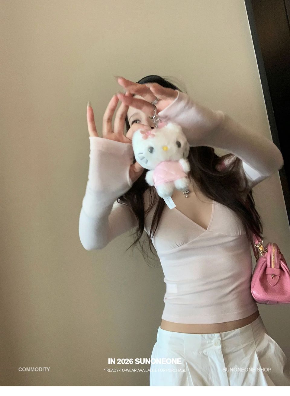 코튼 골지 워머 브이넥 탑 상세 이미지 11
