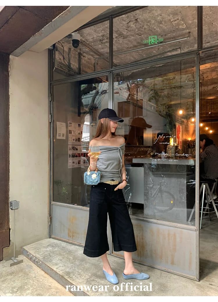 블랙 포켓 앵클 플레어 팬츠 상세 이미지 118
