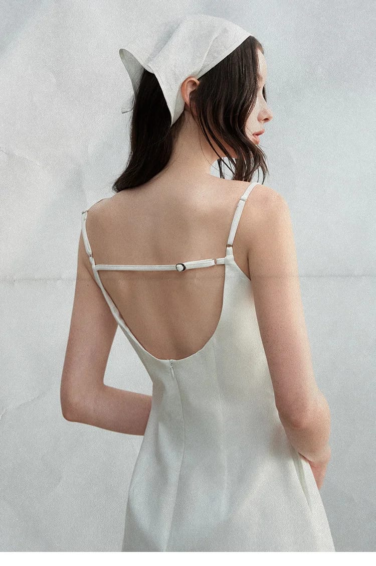 스퀘어넥 백리스 스트랩 미니원피스 상세 이미지 13