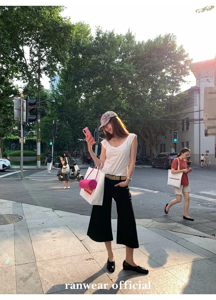 블랙 포켓 앵클 플레어 팬츠 상세 이미지 18