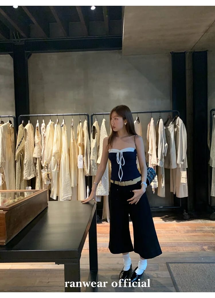 블랙 포켓 앵클 플레어 팬츠 상세 이미지 102