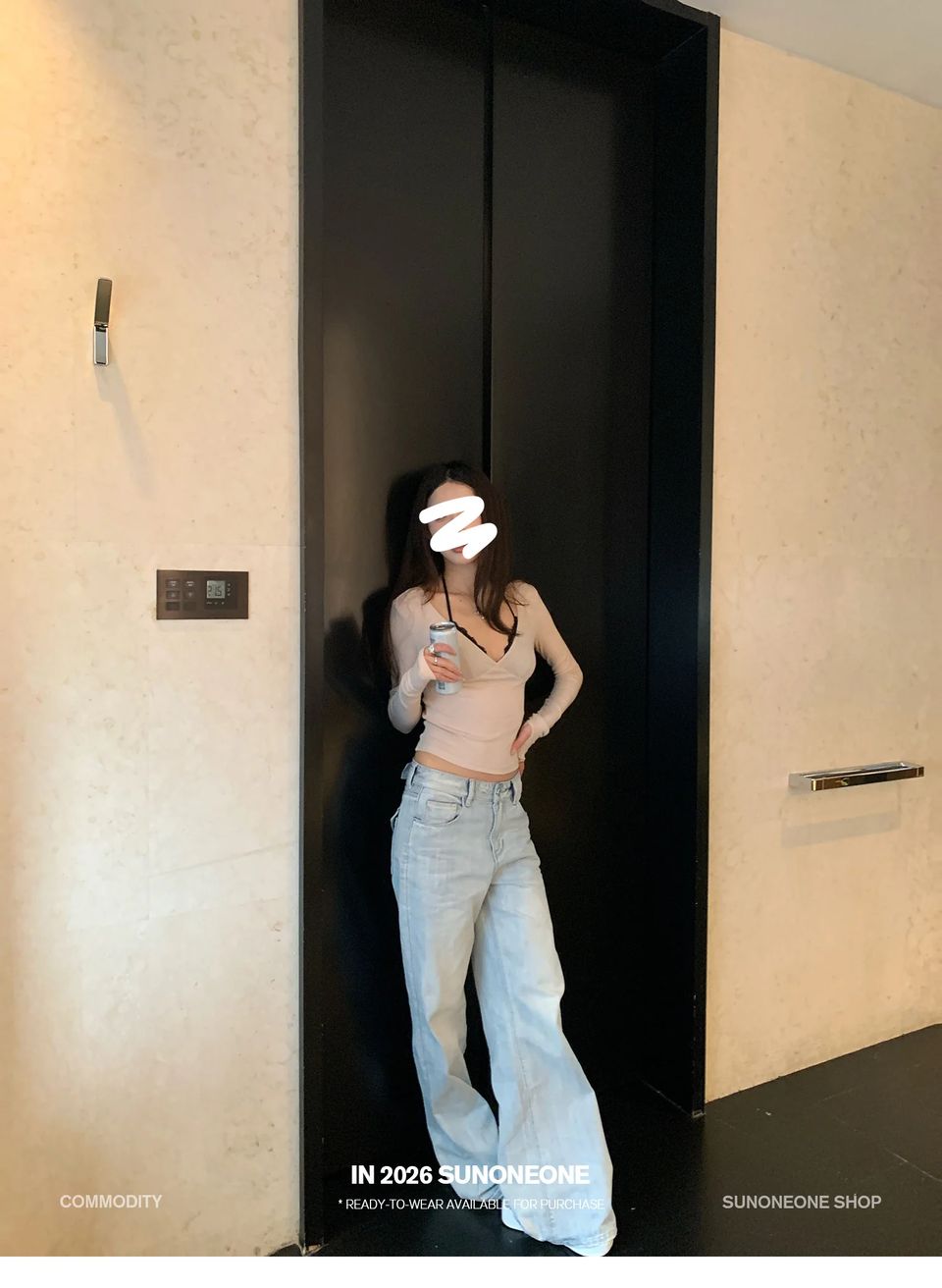 코튼 골지 워머 브이넥 탑 상세 이미지 31