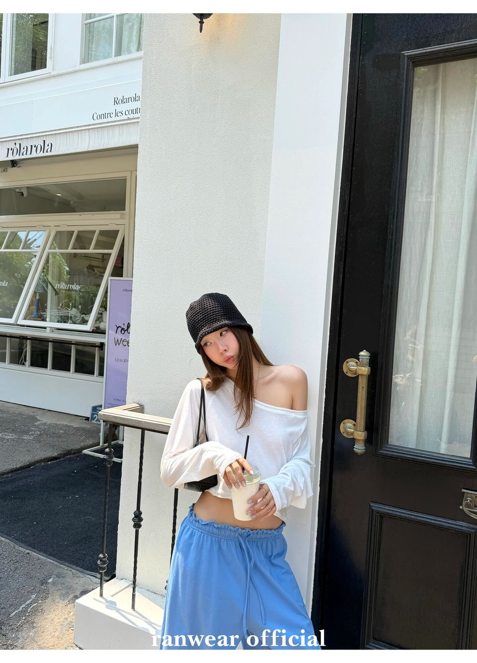 원숄더 이지컷팅 크롭 긴팔탑 상세 이미지 24