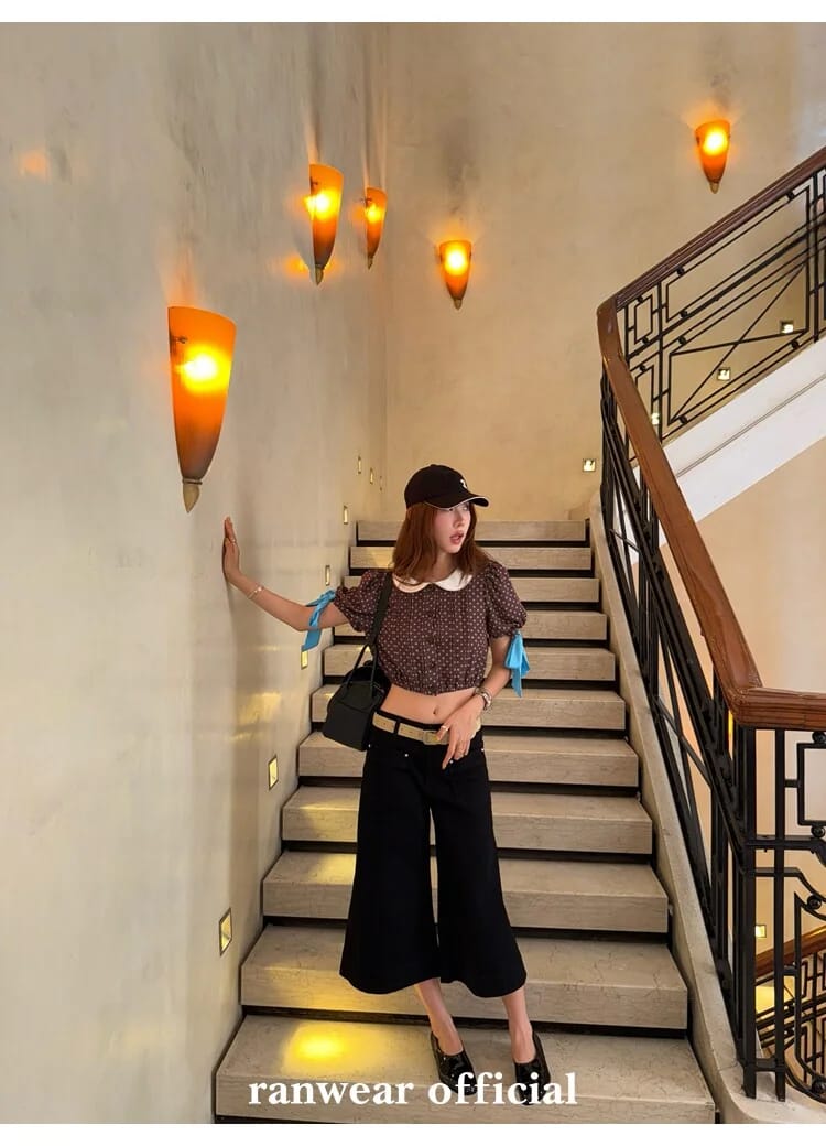 블랙 포켓 앵클 플레어 팬츠 상세 이미지 62
