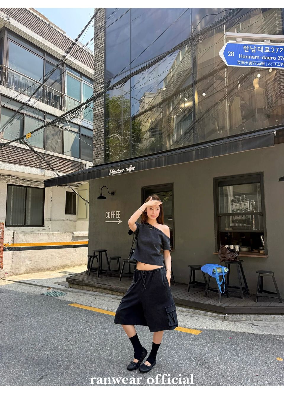 워시드 원숄더탑 백스트랩 버뮤다팬츠 (개별선택) 상세 이미지 89