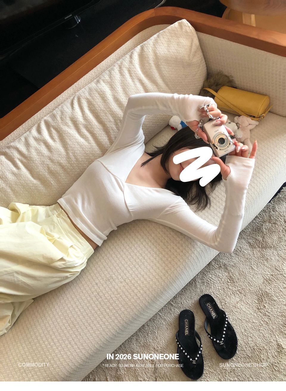 코튼 골지 워머 브이넥 탑 상세 이미지 41