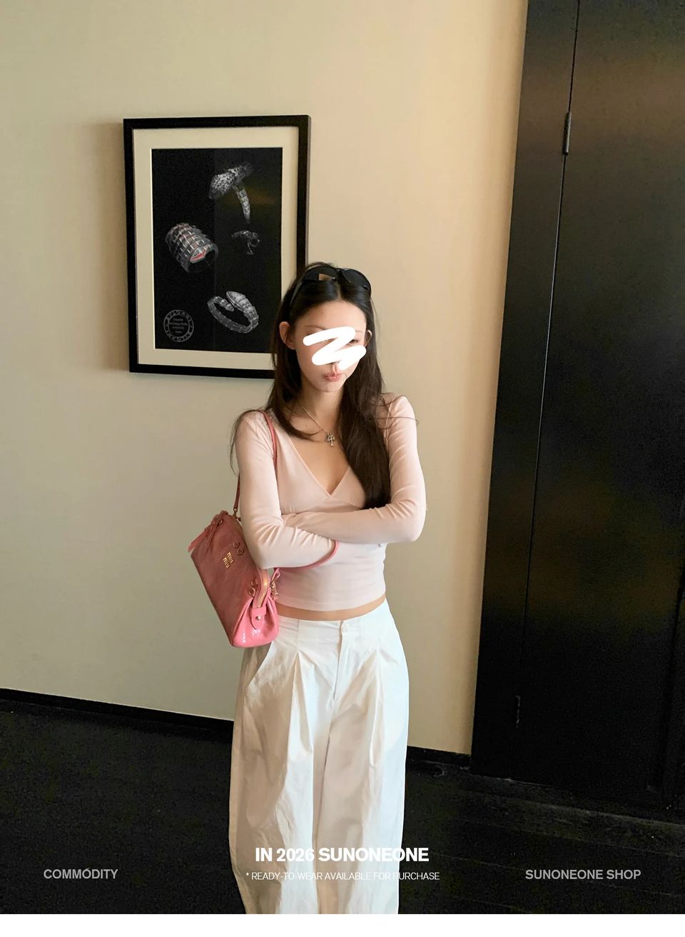 코튼 골지 워머 브이넥 탑 상세 이미지 18