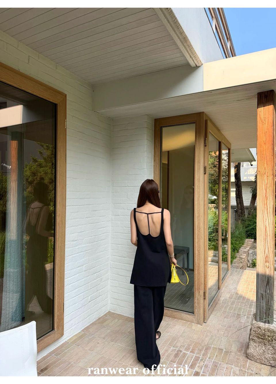 블랙 보트넥 백리스 원피스 밴딩팬츠 (개별선택) 상세 이미지 35