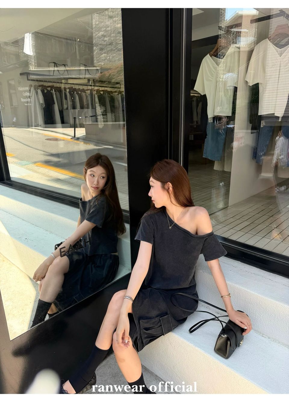 워시드 원숄더탑 백스트랩 버뮤다팬츠 (개별선택) 상세 이미지 83