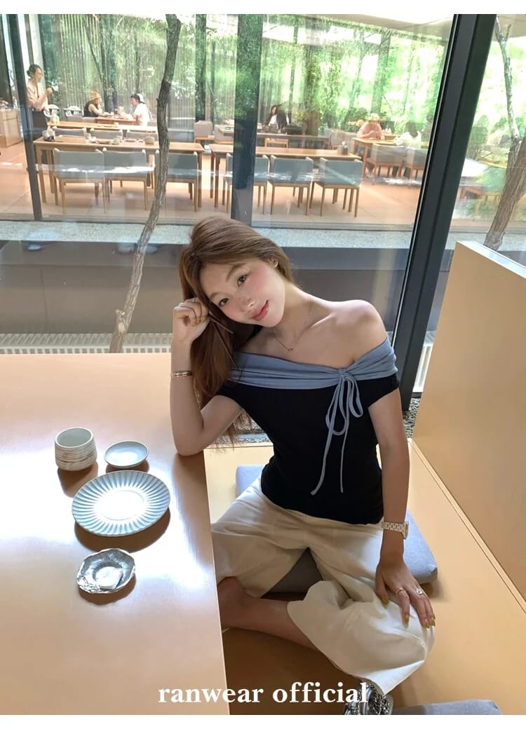 화이트 버튼 와이드 버뮤다 팬츠 상세 이미지 9