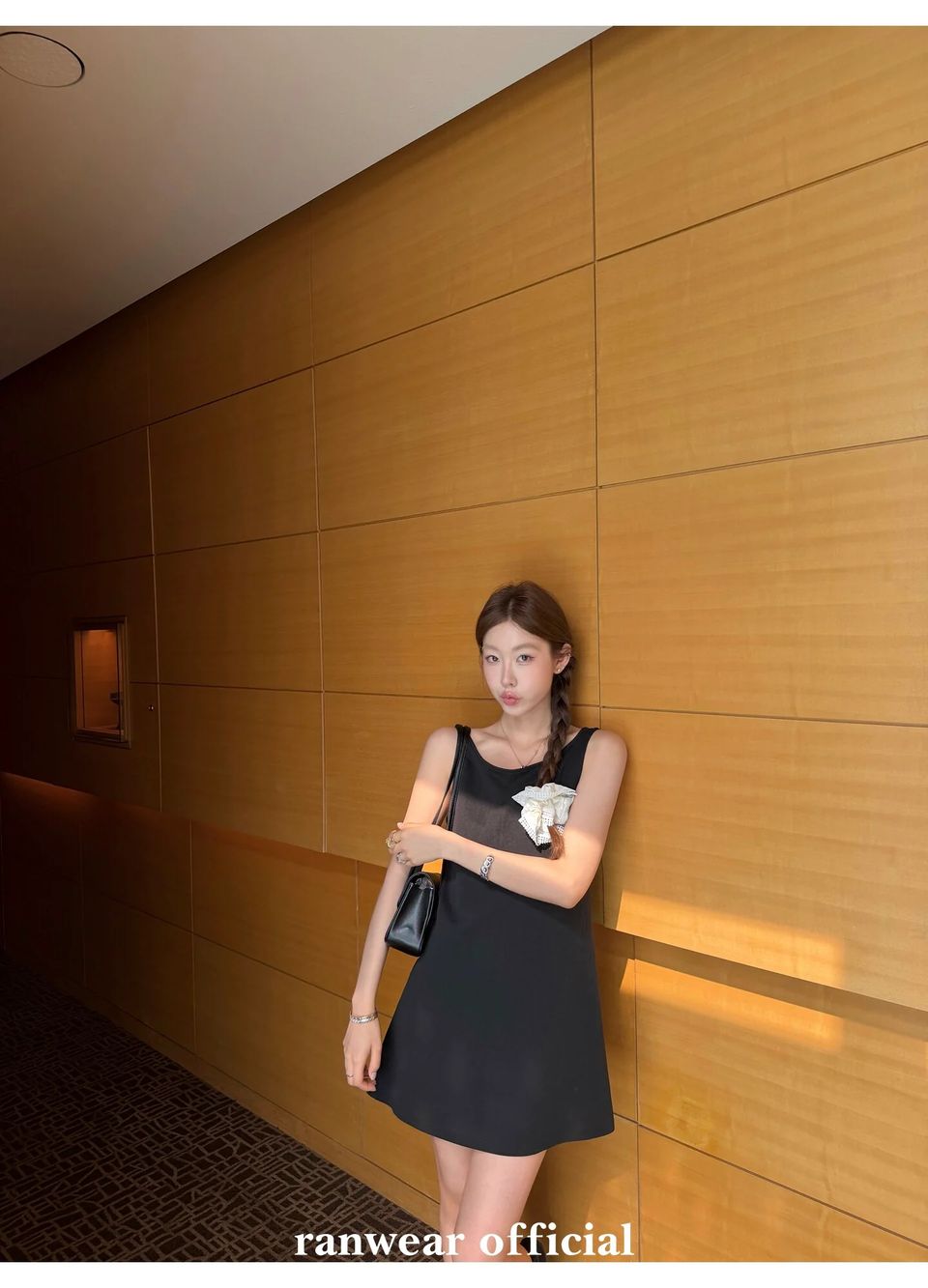 블랙 보트넥 백리스 원피스 밴딩팬츠 (개별선택) 상세 이미지 25