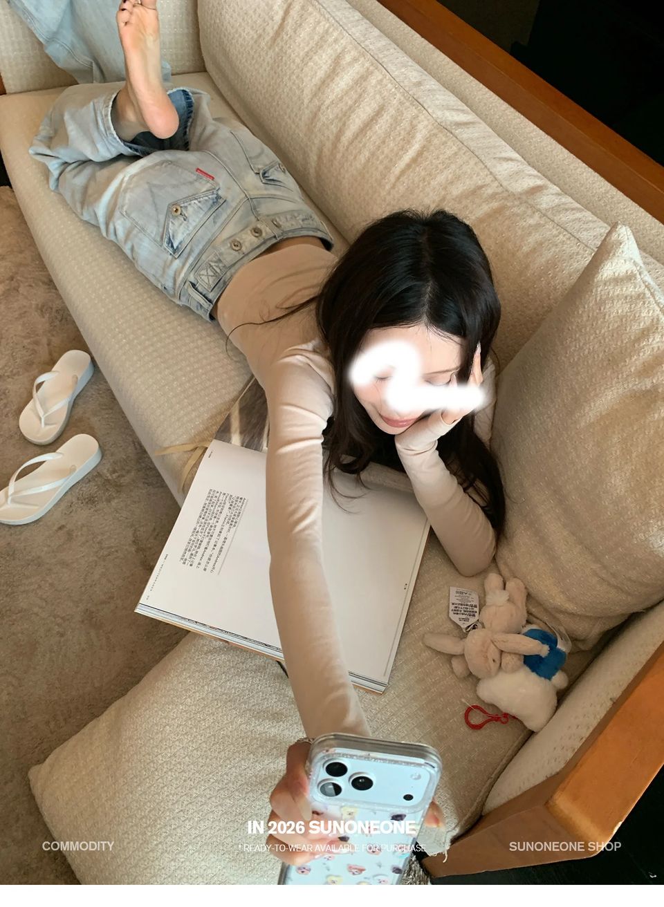 코튼 골지 워머 브이넥 탑 상세 이미지 27