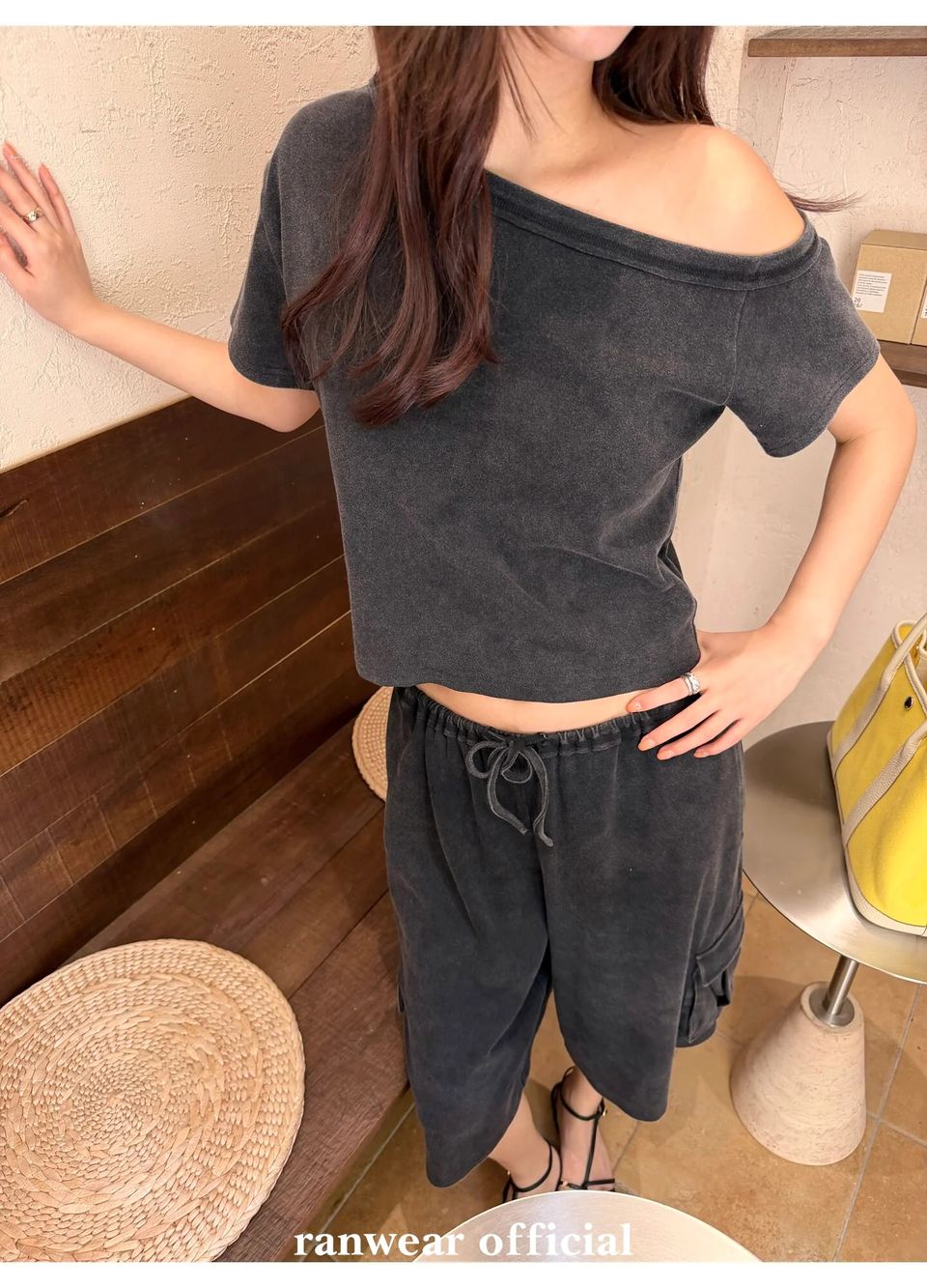 워시드 원숄더탑 백스트랩 버뮤다팬츠 (개별선택) 상세 이미지 84