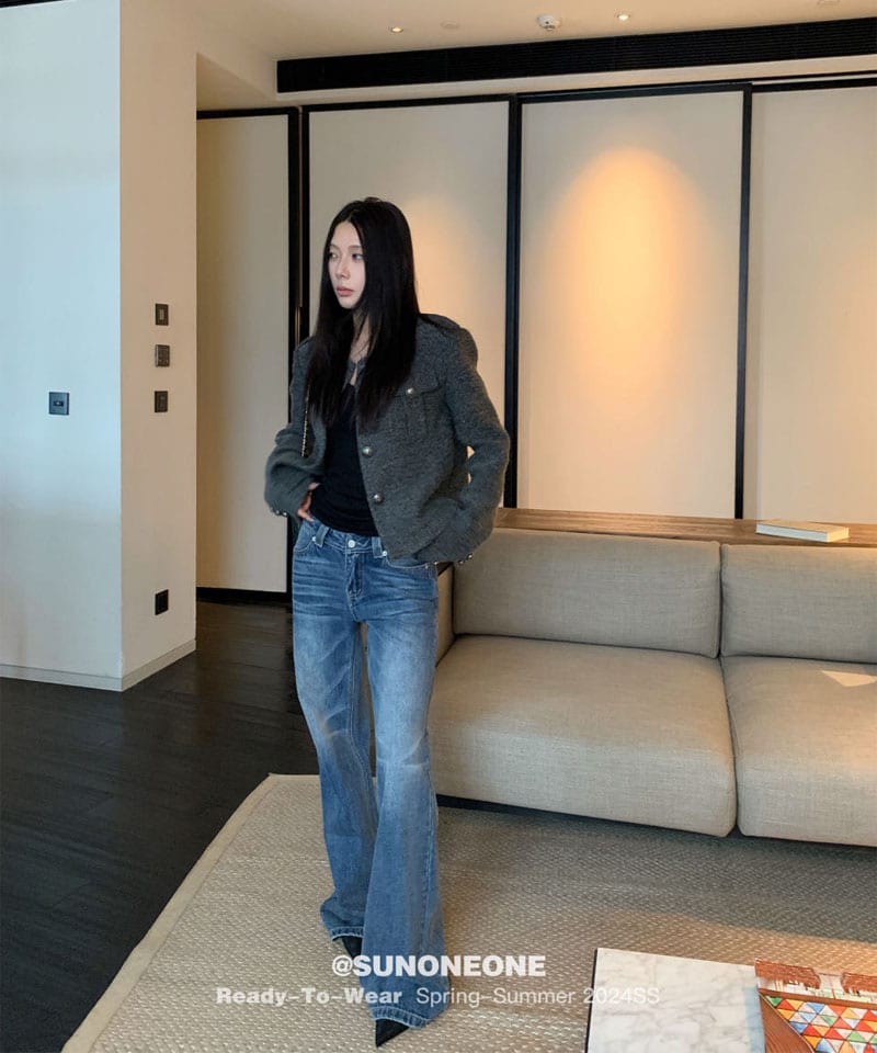 로우 워싱 와이드 플레어 데님팬츠 추가 이미지 4
