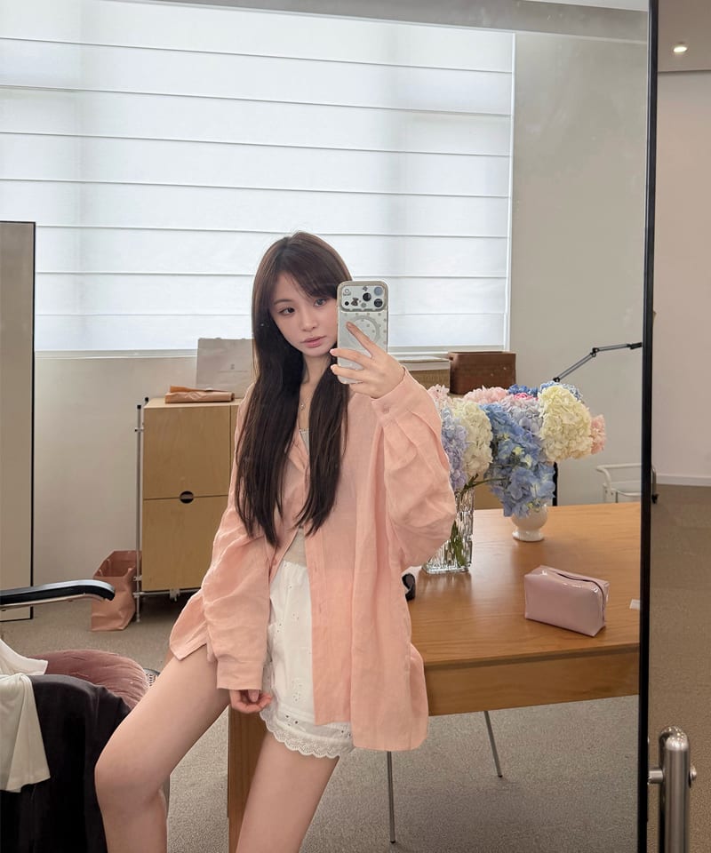 SS 100린넨 릴랙스드 긴팔 셔츠 추가 이미지 5