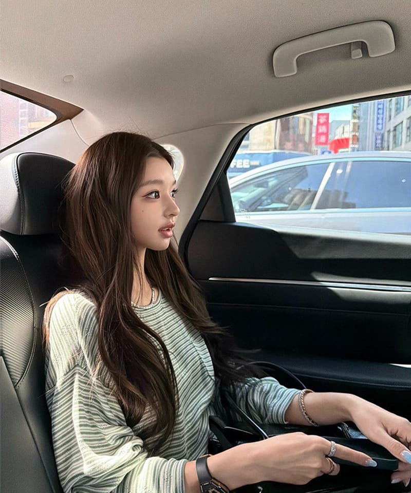 SS라이오셀 펀칭 스트라이프 긴팔탑 추가 이미지 2