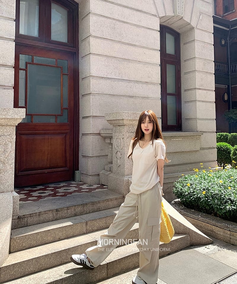 로우라이즈 루즈 스트링 카고팬츠 추가 이미지 4