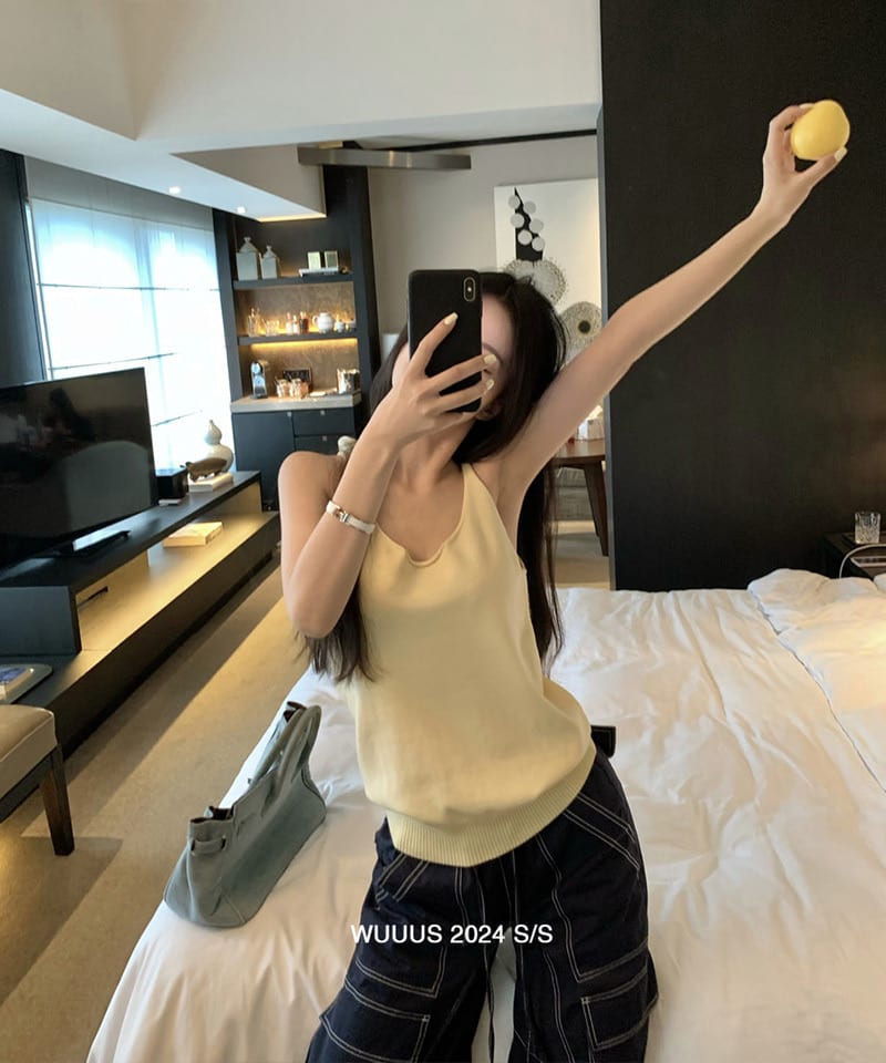 브이넥 모달 나시 니트탑 추가 이미지 4