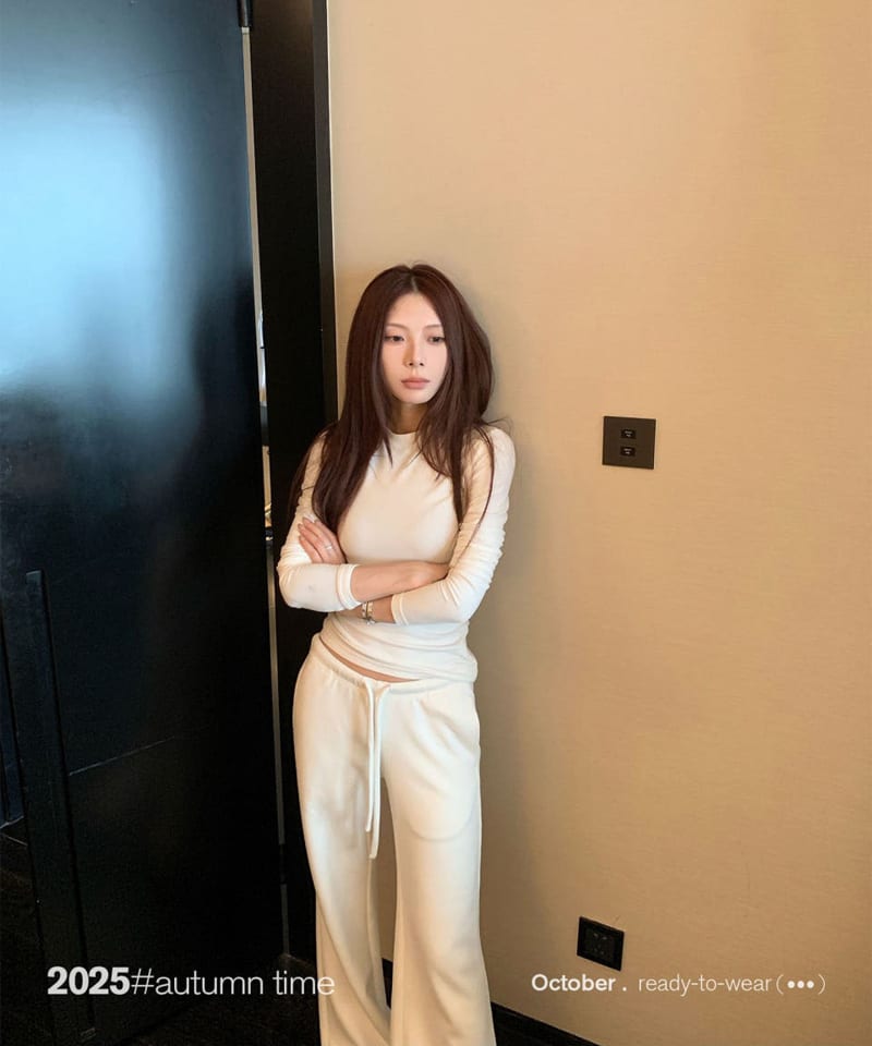 기모 비스코스 티셔츠 로우팬츠 투피스 (개별선택) 추가 이미지 3