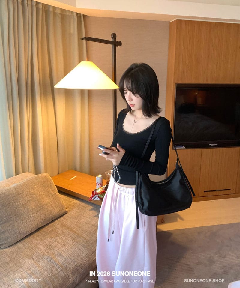 레이스 딥 라운드넥 골지탑 추가 이미지 4
