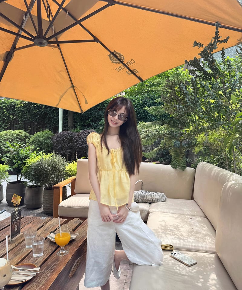 파스텔 레이스 트리밍 블라우스탑 추가 이미지 4