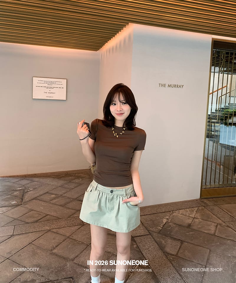 워싱코튼 핀턱 A라인 팬츠스커트 대표 이미지