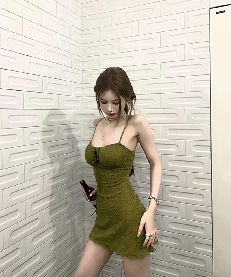 드로스트링 텍스처 미니원피스 추가 이미지 2