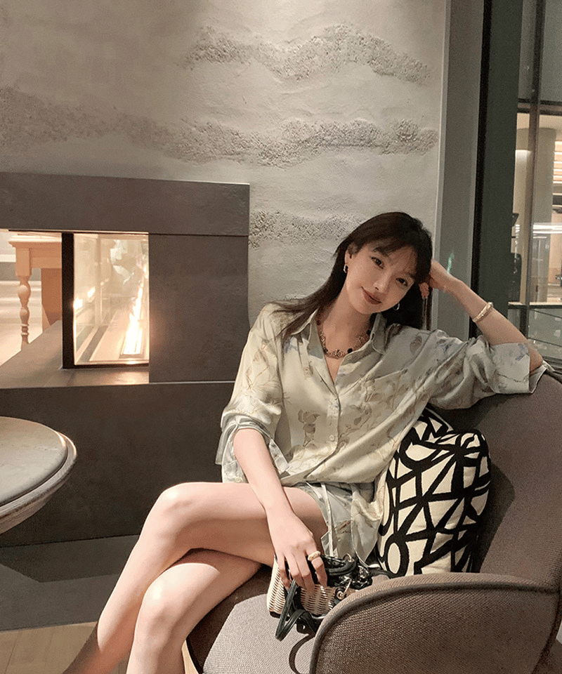 포레 새틴 셔츠 숏팬츠 투피스 (개별선택) 대표 이미지