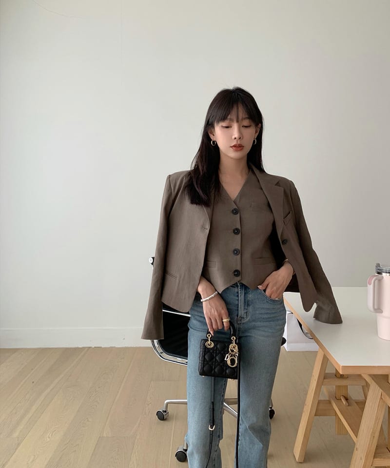[프리미엄] Marini 린넨 버진울 베스트 자켓 세트 (개별선택) 추가 이미지 2