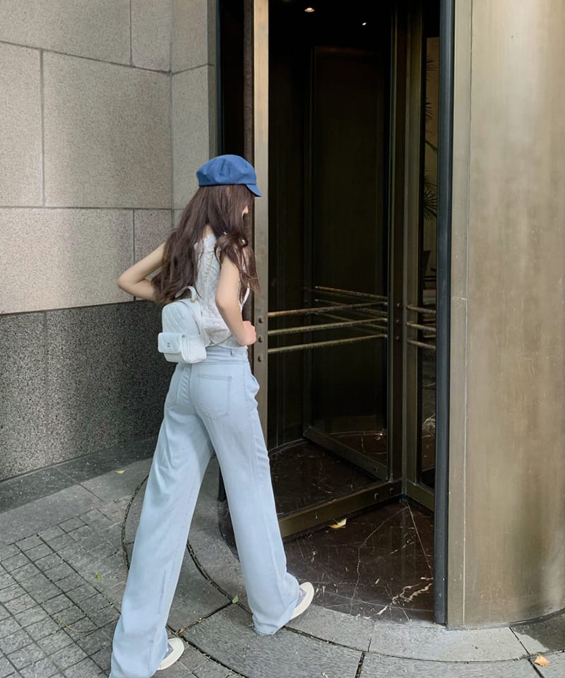 쿨링텐셀 스트레이트 와이드 데님팬츠 - L 빠른배송 추가 이미지 1