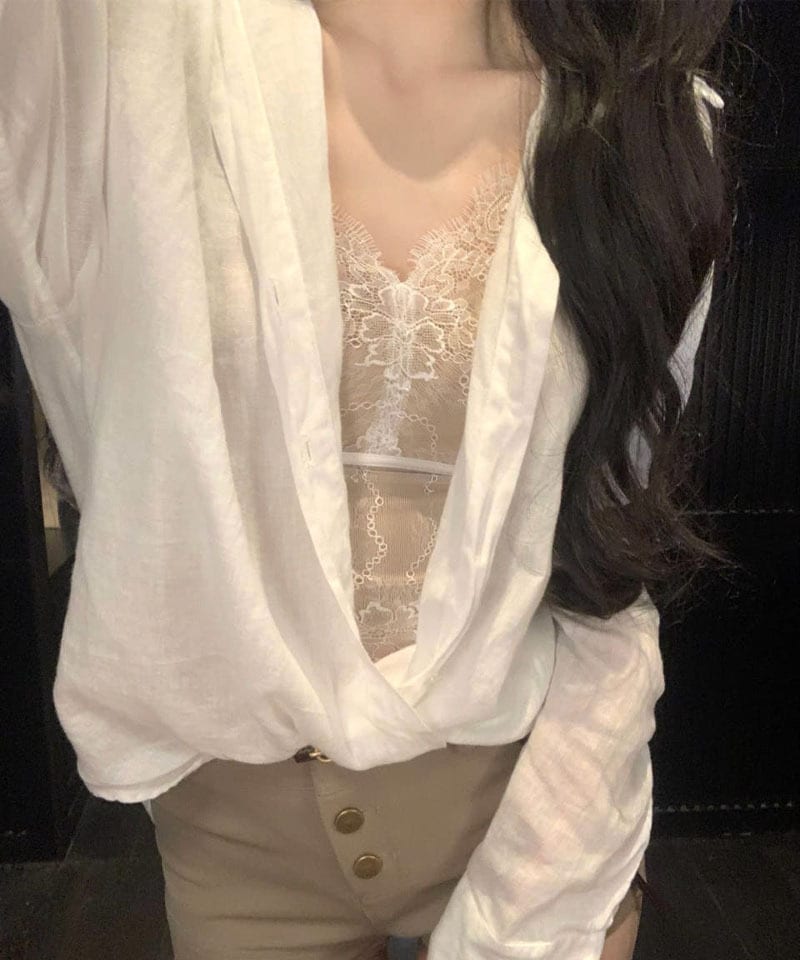 누디 자수 레이스 이너탑 추가 이미지 2