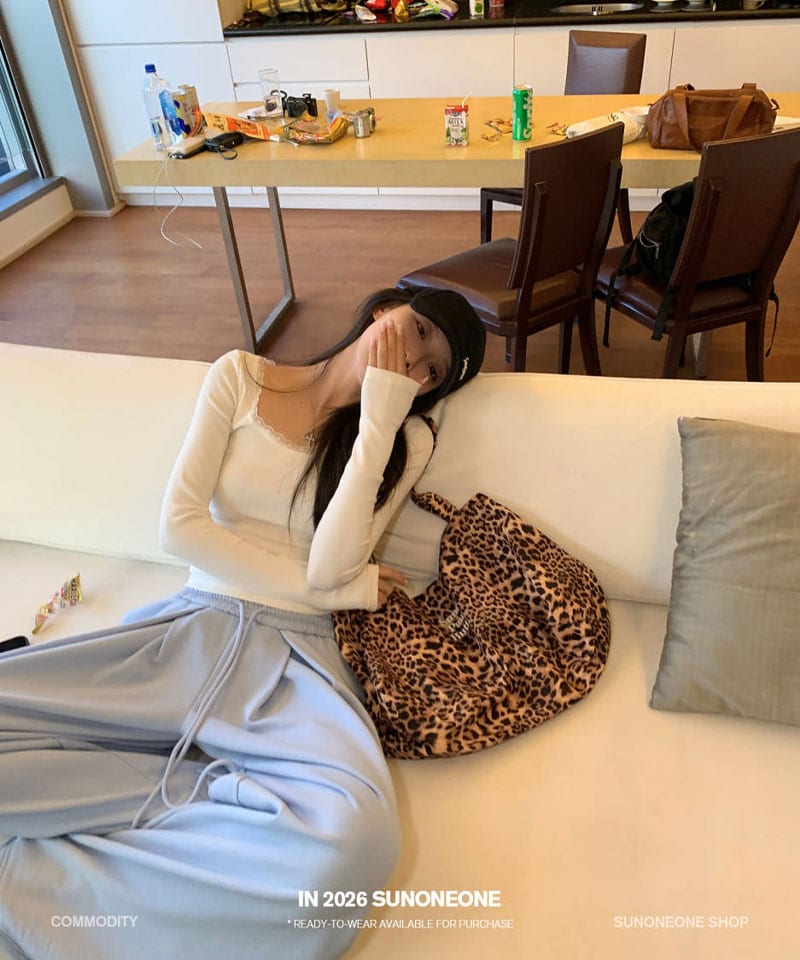 레이스 딥 라운드넥 골지탑 추가 이미지 2