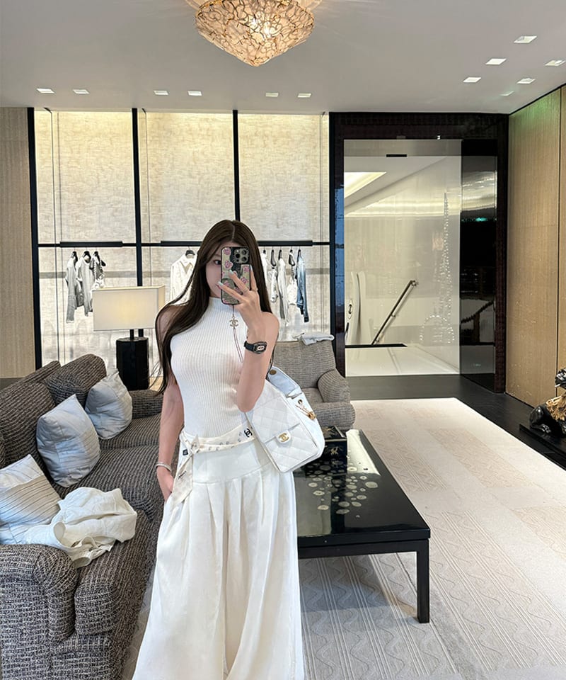 린넨 핀턱 맥시 와이드팬츠 추가 이미지 1