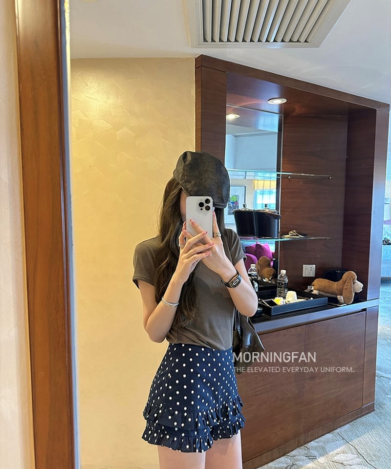 코튼 프릴 티어드 숏팬츠 추가 이미지 3