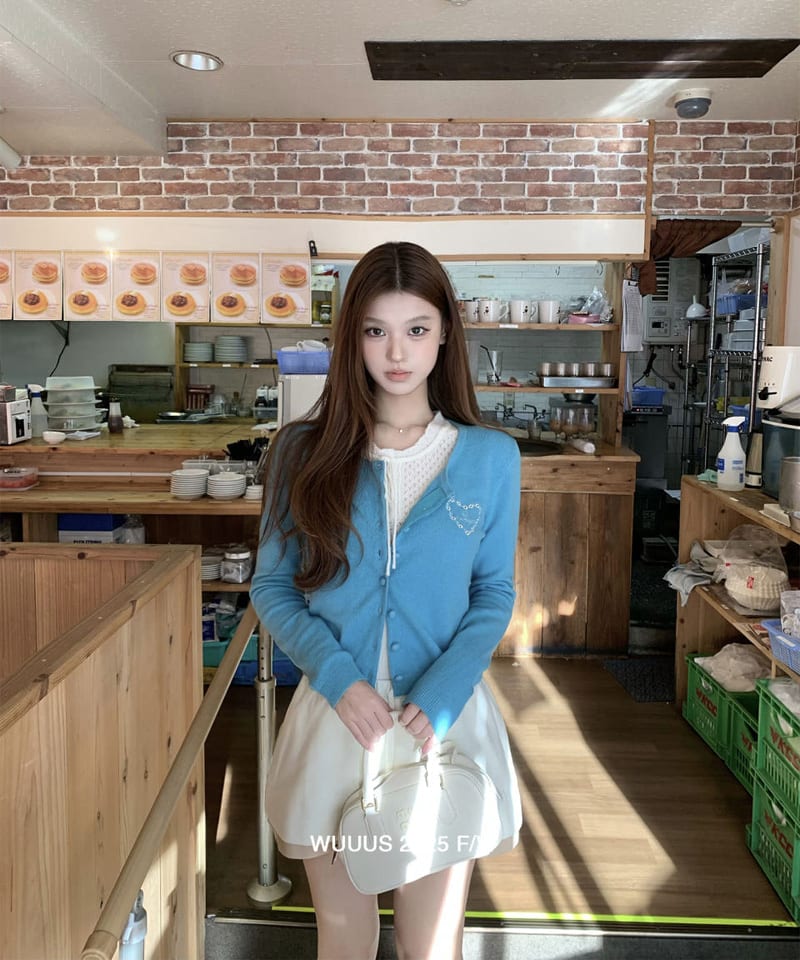 콩버튼 하트자수 울100 가디건 추가 이미지 2