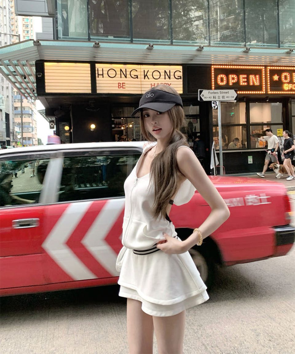 에슬레저 백리스 후디 미니원피스 추가 이미지 4