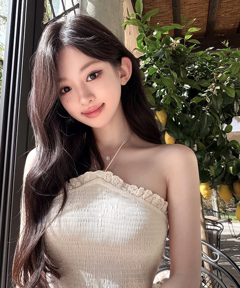 프릴 티어드 백리스 홀터 미니원피스 추가 이미지 3