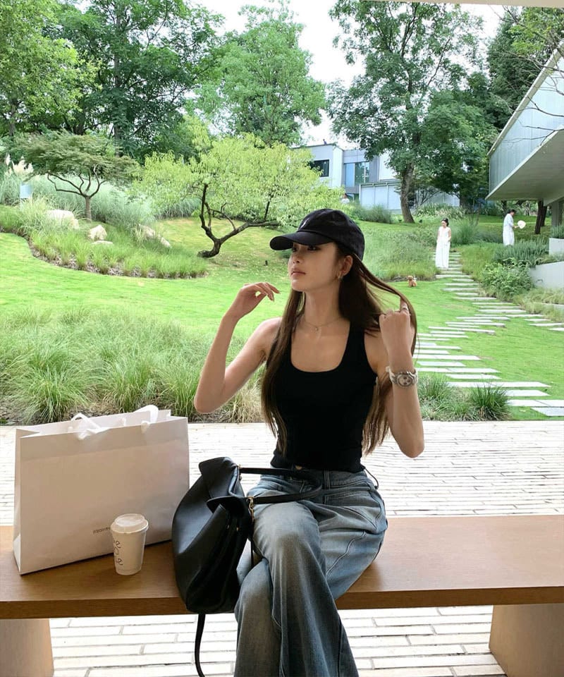 U넥 코튼 민소매 나시탑 추가 이미지 3