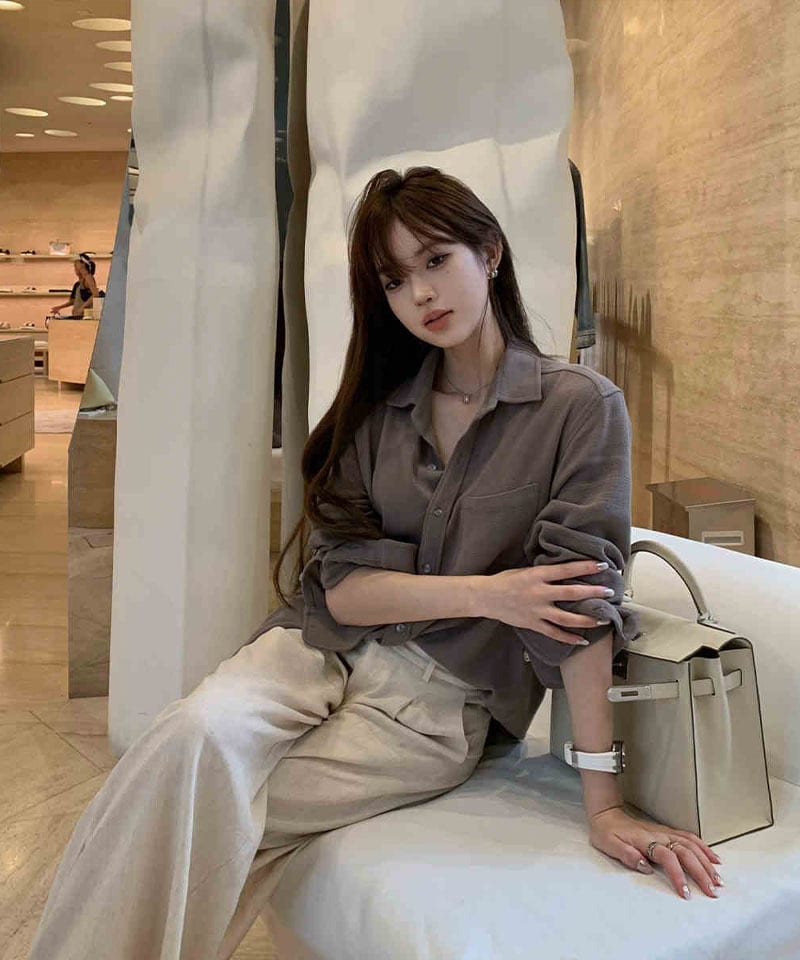 비스코스 린넨 핀턱 와이드팬츠 추가 이미지 2