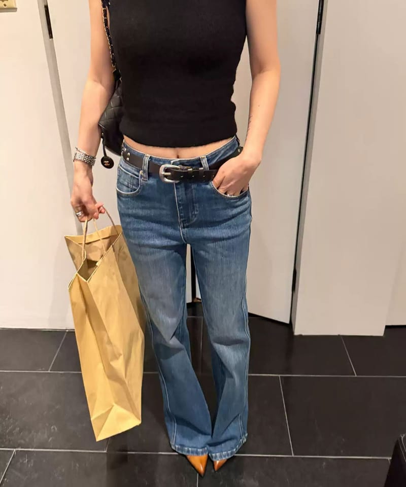 슬림 플레어 미디움 데님팬츠 대표 이미지