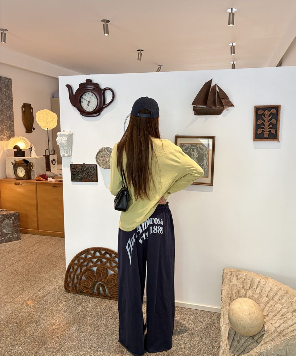 백레터링 러플 밴딩 롱 이지팬츠 추가 이미지 3