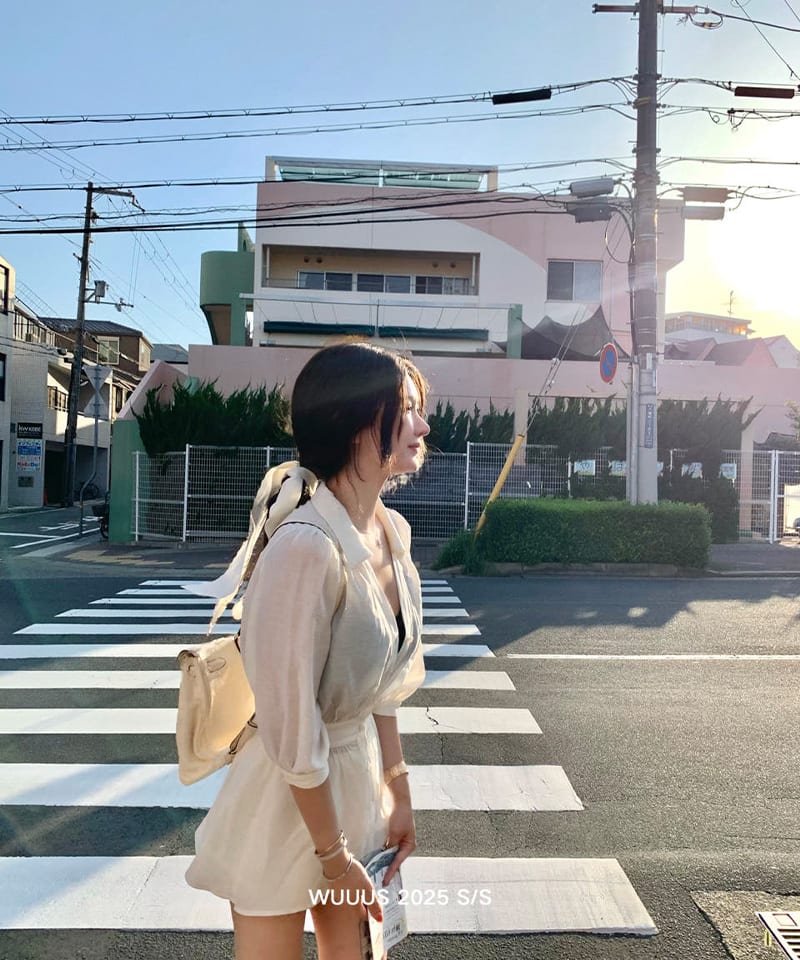 아세테이트 스트랩 7부 블라우스 추가 이미지 1